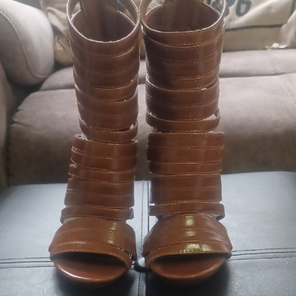 Elegant Brown Strappy Heels